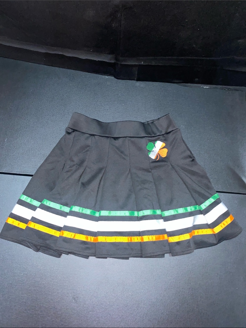 Spencer's Black Skater Circle Skirt with Green Logo Tag